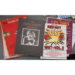 Vintage Sheet Music Lot 6 Books 1970s–1980s Pop Hits, Piano, John Denver Classic